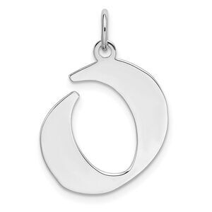 Sterling Silver Karlie Collection Artisan Block Initial Charm Letter O